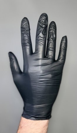 Czarne rękawiczki nitrylowe